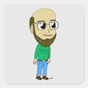 Chibi Quadratischer Aufkleber