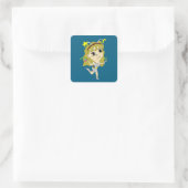 Chibi Quadratischer Aufkleber (Tasche)