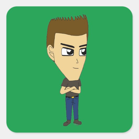Chibi Quadratischer Aufkleber (Vorderseite)