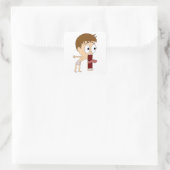 Chibi Quadratischer Aufkleber (Tasche)