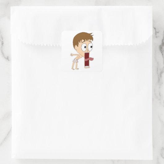 Chibi Quadratischer Aufkleber (Tasche)