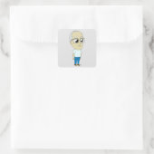 Chibi Quadratischer Aufkleber (Tasche)