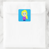 Chibi Quadratischer Aufkleber (Tasche)