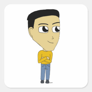 Chibi Quadratischer Aufkleber