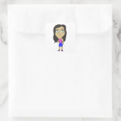 Chibi Quadratischer Aufkleber (Tasche)