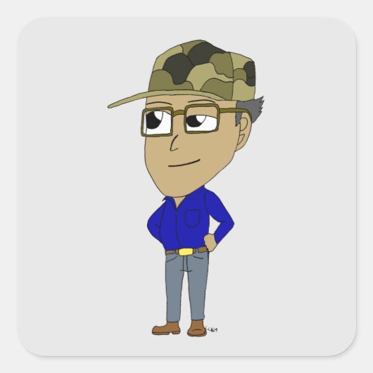 Chibi Quadratischer Aufkleber (Vorderseite)