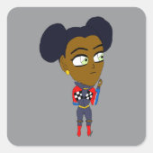 Chibi Quadratischer Aufkleber (Vorderseite)