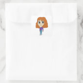 Chibi Quadratischer Aufkleber (Tasche)