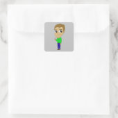 Chibi Quadratischer Aufkleber (Tasche)