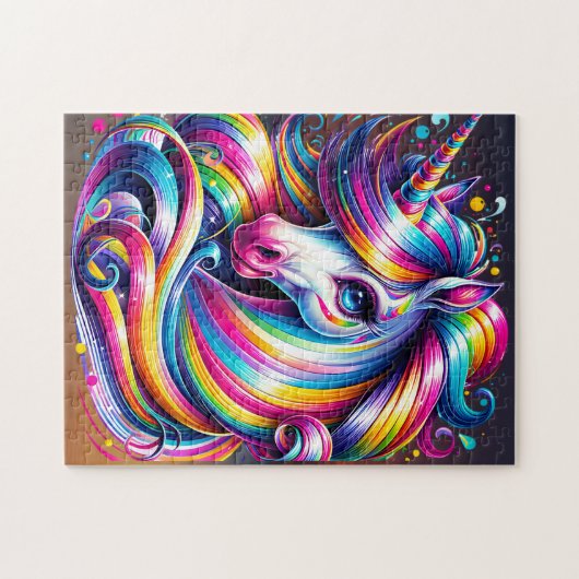 Chibi Rainbow Unicorn Puzzle (Horizontal)