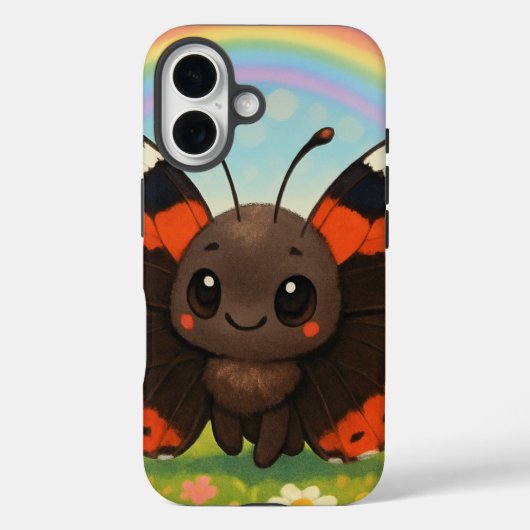 Chibi Red Admiral Butterfly Case-Mate iPhone Hülle (Rückseite)
