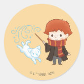 Chibi Ron Weasley Runder Aufkleber (Vorderseite)