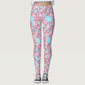 Chibi rosa Axolotlmuster Chido Leggings (Vorderseite)
