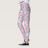 Chibi rosa Axolotlmuster Chido Leggings (Links)