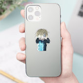 Chibi Sanji Blue Flame - Anime Style Sticker (Telefon)