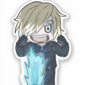 Chibi Sanji Blue Flame - Anime Style Sticker (Vorderseite)