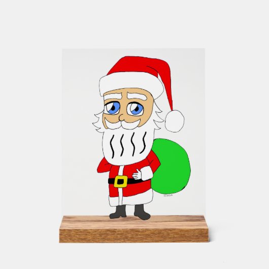 Chibi Santa Claus Acrylschild (Vorderseite)