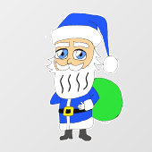 Chibi Santa Claus Fensteraufkleber (Blatt)