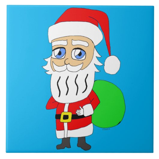 Chibi Santa Claus Fliese (Vorderseite)