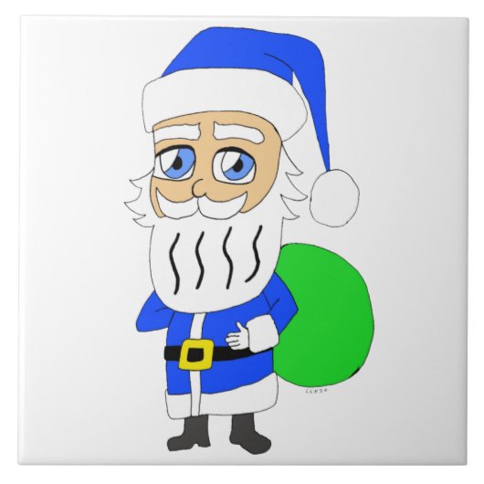 Chibi Santa Claus Fliese (Vorderseite)