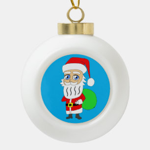 Chibi Santa Claus Keramik Kugel-Ornament