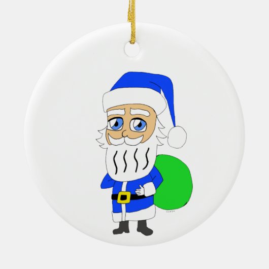 Chibi Santa Claus Keramik Ornament (Hinten)