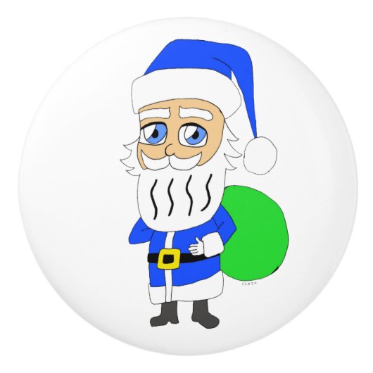 Chibi Santa Claus Keramikknauf (Vorderseite)