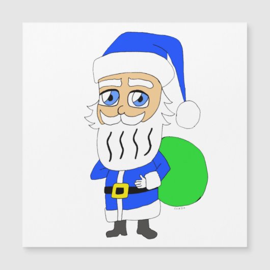 Chibi Santa Claus Magnetkarte (Vorderseite)