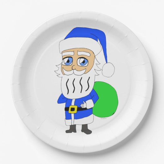 Chibi Santa Claus Pappteller (Vorderseite)