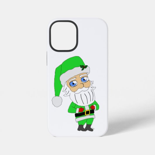 Chibi Santa green suit iPhone Hülle (Rückseite)