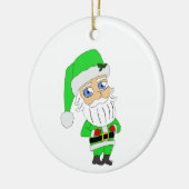 Chibi Santa green suit Keramik Ornament (Links)