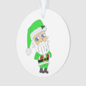 Chibi Santa green suit Ornament (Vorderseite)