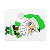 Chibi Santa grüner Anzug Magnet (Horizontal)