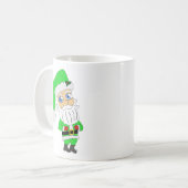 Chibi-Santa im grünen Anzug Kaffeetasse (Vorderseite Links)