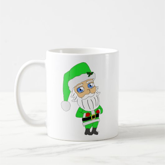 Chibi-Santa im grünen Anzug Kaffeetasse (Links)