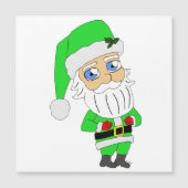 Chibi-Santa im grünen Anzug Magnetkarte (Vorderseite)