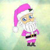 Chibi-Santa im rosa Anzug Fensteraufkleber (Blatt 3)