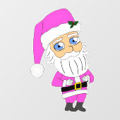 Chibi-Santa im rosa Anzug Fensteraufkleber (Blatt)