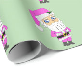 Chibi-Santa im rosa Anzug Geschenkpapier (Rolleneckpunkt)