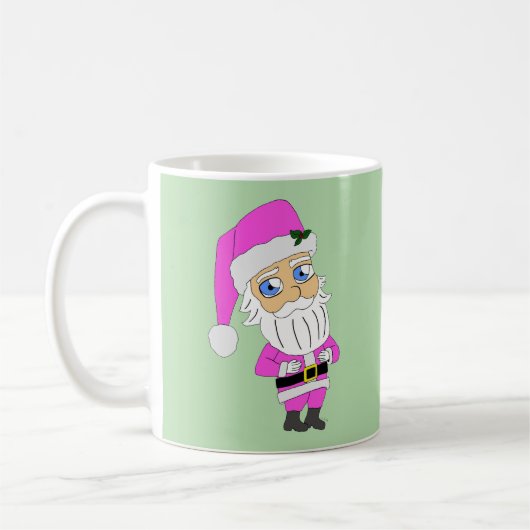 Chibi-Santa im rosa Anzug Kaffeetasse (Links)