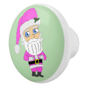 Chibi-Santa im rosa Anzug Keramikknauf (Rechts)