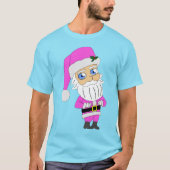 Chibi-Santa im rosa Anzug T-Shirt (Vorderseite)