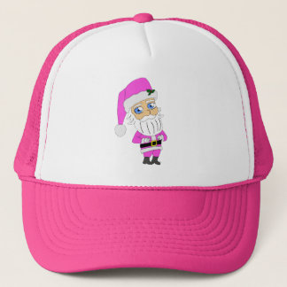 Chibi-Santa im rosa Anzug Truckerkappe