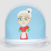 Chibi Santa und Mrs Claus Schneekugeln (Rückseite)