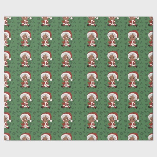 Chibi Santa (Version 3) Geschenkpapier (Saum)