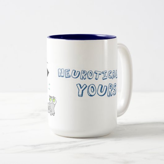 Chibi schäumend u. Germaine-Tasse Zweifarbige Tasse (VorderseiteRechts)