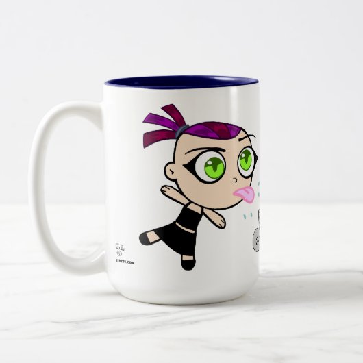 Chibi schäumend u. Germaine-Tasse Zweifarbige Tasse (Links)