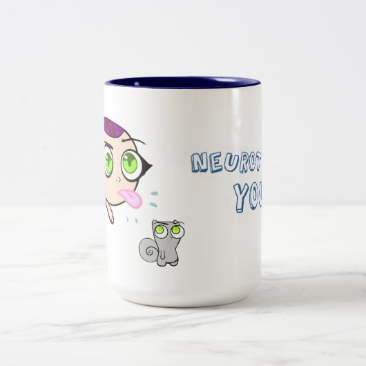 Chibi schäumend u. Germaine-Tasse Zweifarbige Tasse (Mittel)