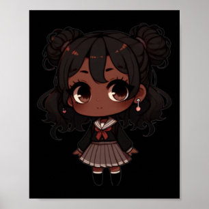 Chibi School Uniform Sticker Poster