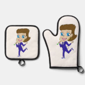Chibi-Schwanz Ofenhandschuh & Topflappen-Set (Vorderseite)